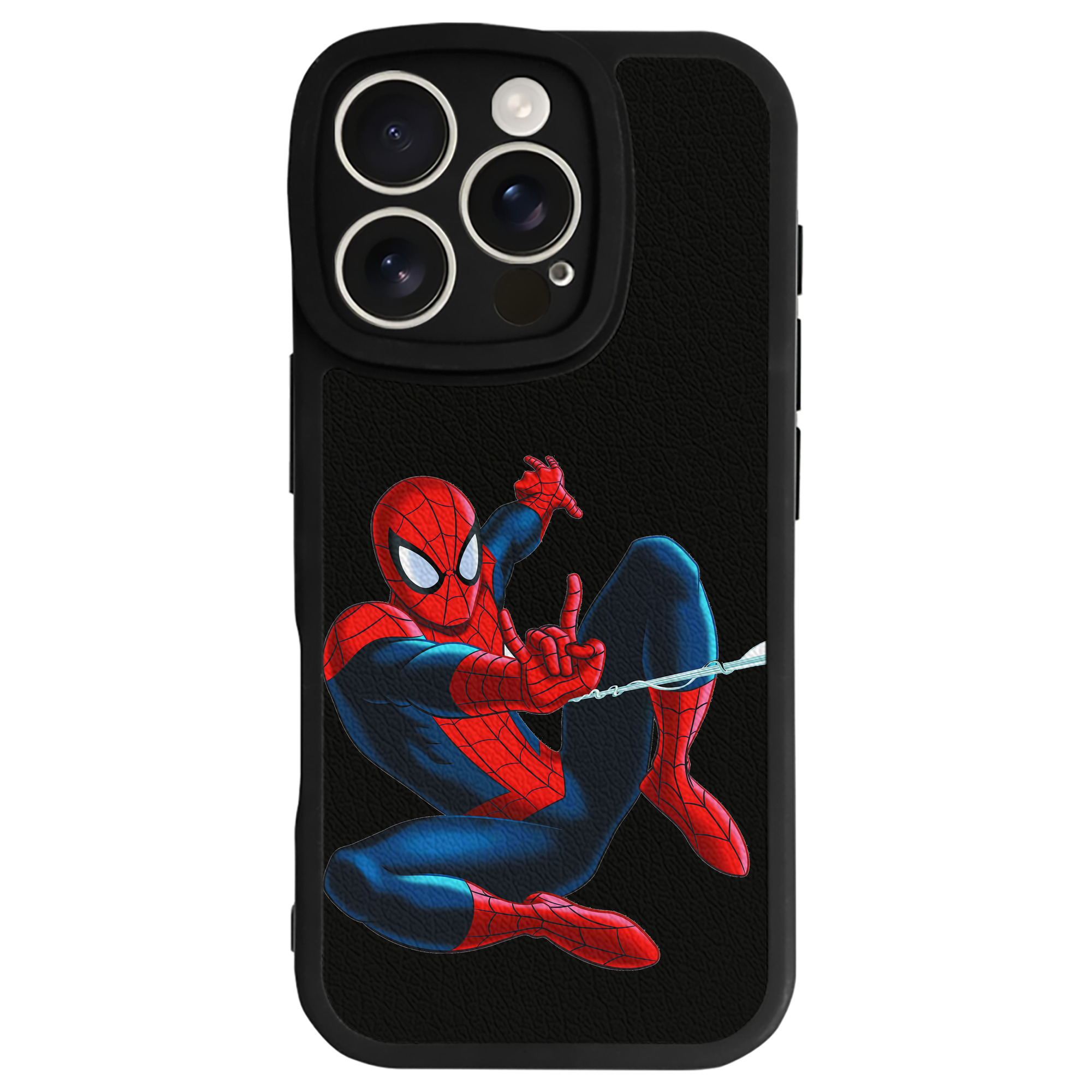 Spider Man スパイダーマン 【iPhone 16シリーズ対応】シリコンスマホケース（レザー調） 材質：シリコン